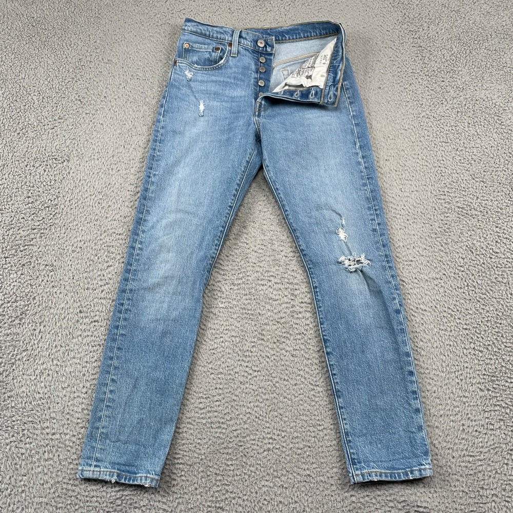 Levi's 501 S Jeans Women 26 Blue  Skinny Distressed Button Fly Levi's Premium